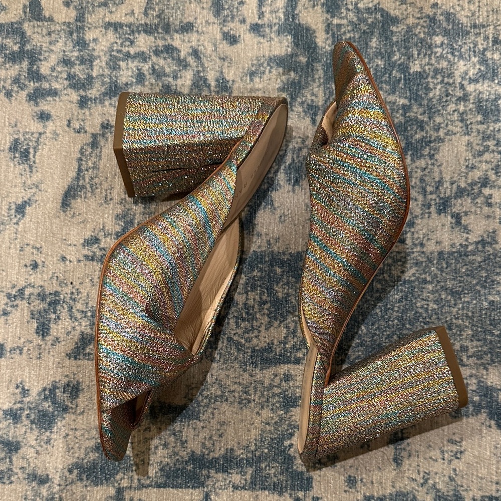 Loeffler Randall Multicolor Glitter Block Heels